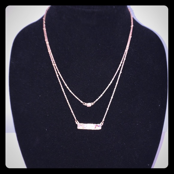 Gold tone choker with slate colored insert - Picture 1 of 4